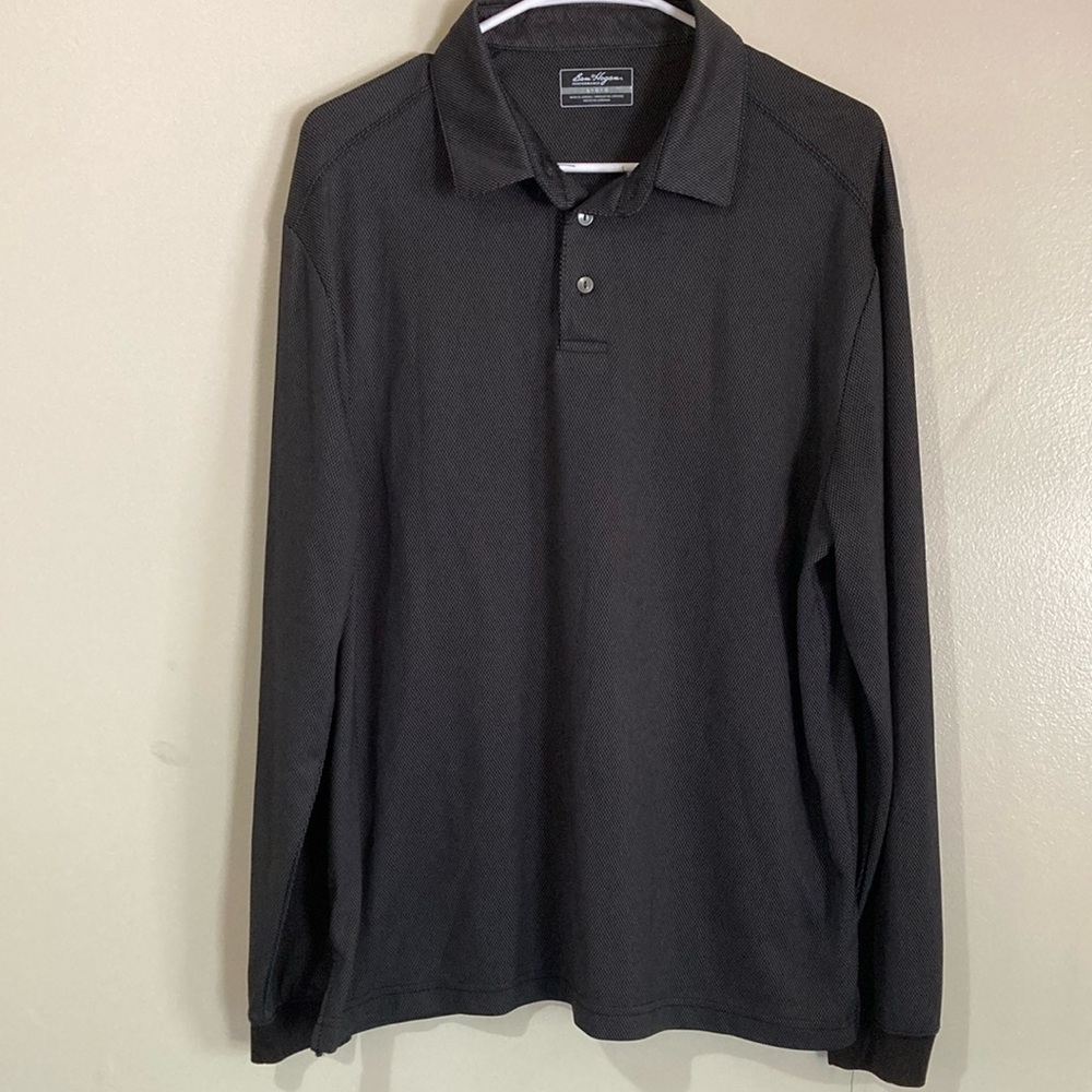 Ben Hogan performance long sleeve polo black and grey